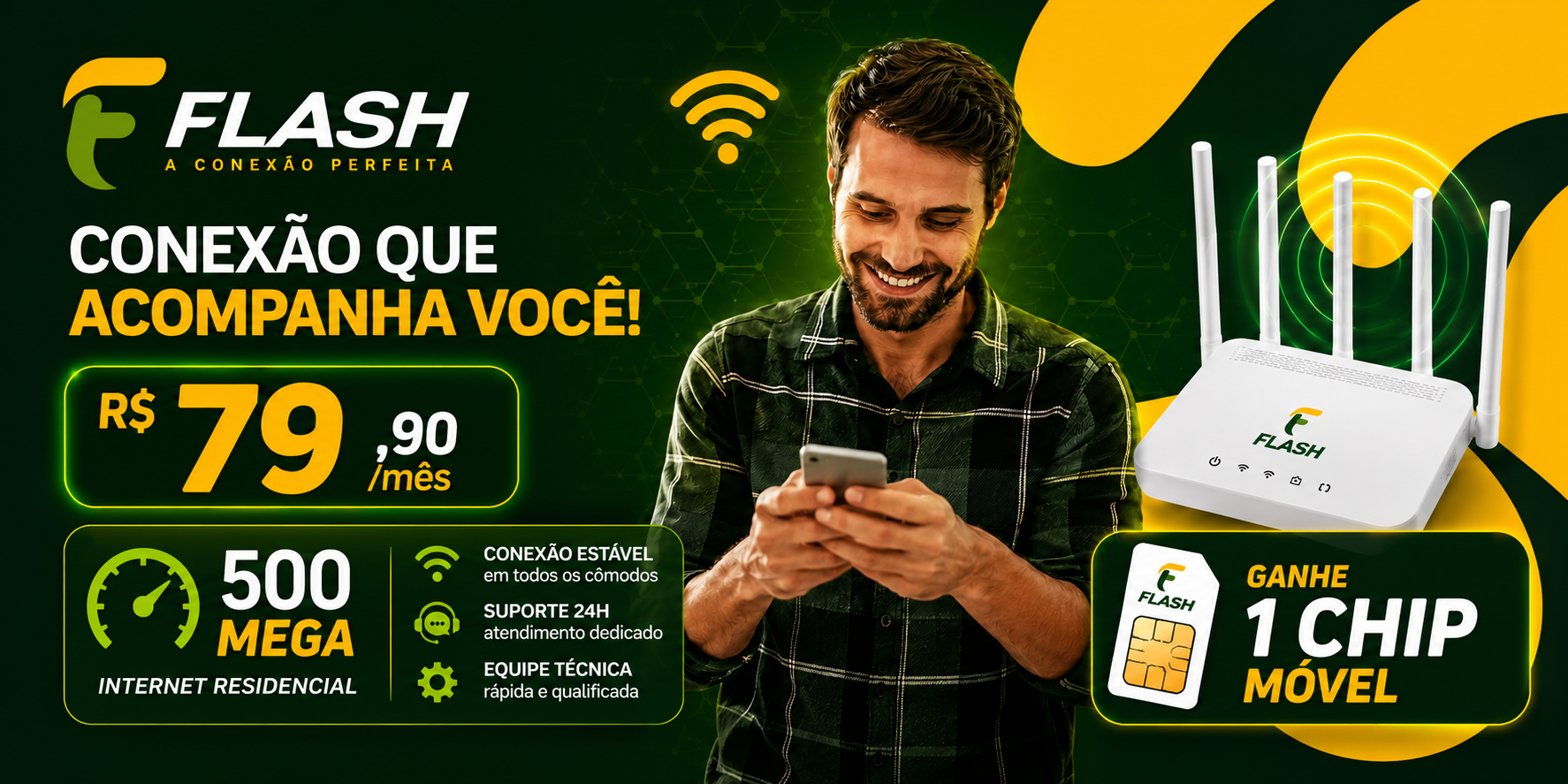 Planos FLASH a partir de R$ 59,90 por mês